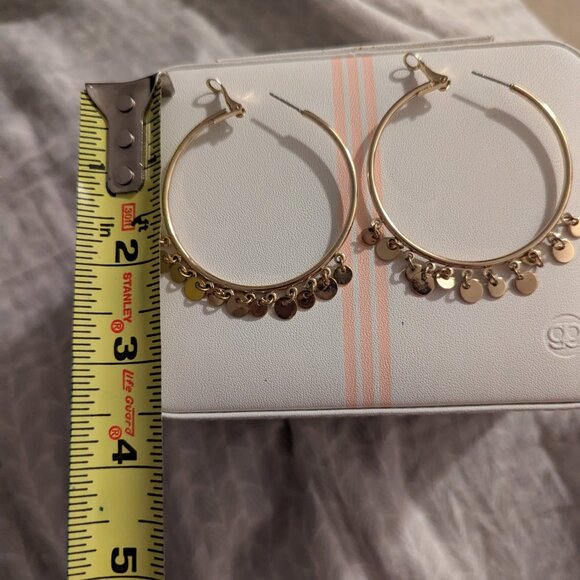 Baublebar Beaded Disc Charm Hoop Earrings. - Picture 2 of 3